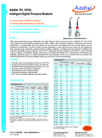 Thumbnail of document Data Sheet - 161 Intelligent Digital Pressure Modules